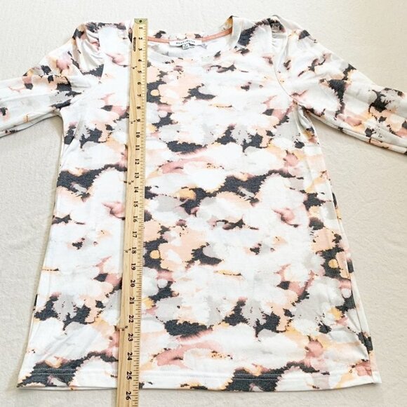 Rose + Olive cinched sleeves floral stretch soft long sleeve top - Small - Picture 8 of 8